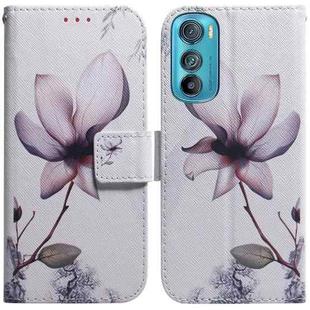 For Motorola Edge 30 Coloured Drawing Leather Phone Case(Magnolia Flower)