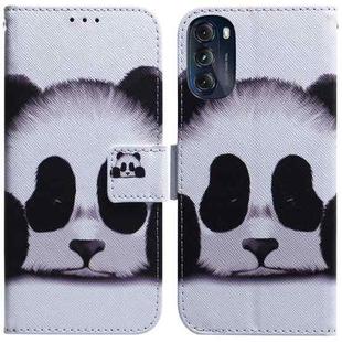 For Motorola Moto G 2022 Coloured Drawing Leather Phone Case(Panda)