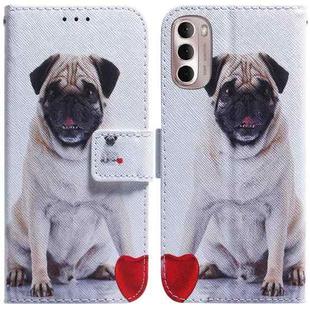 For Motorola Moto G Stylus 4G 2022 Coloured Drawing Leather Phone Case(Pug)