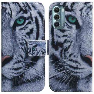 For Motorola Moto G Stylus 5G 2022 Coloured Drawing Leather Phone Case(Tiger)