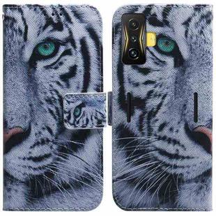 For Xiaomi Poco F4 GT / Redmi K50 Gaming Coloured Drawing Leather Phone Case(Tiger)