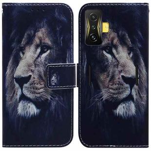 For Xiaomi Poco F4 GT / Redmi K50 Gaming Coloured Drawing Leather Phone Case(Lion)