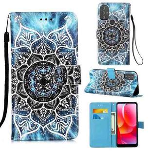 For Motorola Moto G Power 2022 Colored Drawing Plain Weave Leather Phone Case(Undersea Mandala)