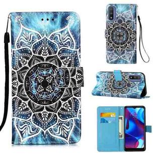 For Motorola Moto G Pure Colored Drawing Plain Weave Leather Phone Case(Undersea Mandala)