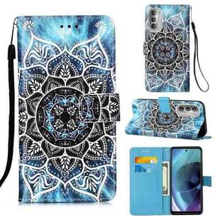 For Motorola Moto G51 5G Colored Drawing Plain Weave Leather Phone Case(Undersea Mandala)