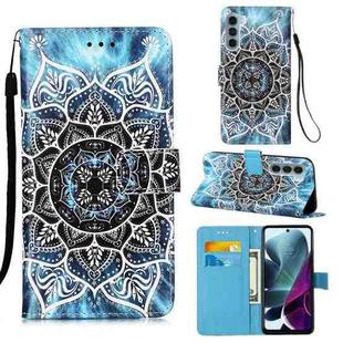 For Motorola Moto G200 5G / Edge S30 Colored Drawing Plain Weave Leather Phone Case(Undersea Mandala)