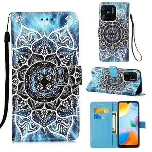 For Xiaomi Redmi 10C 4G Global/10 India Colored Drawing Plain Weave Leather Phone Case(Undersea Mandala)