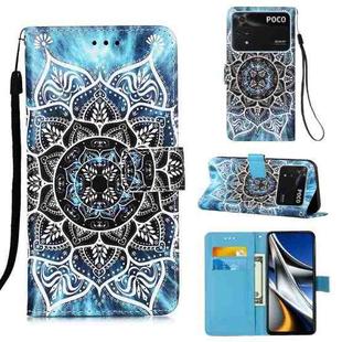 For Xiaomi Poco X4 Pro 5G Colored Drawing Plain Weave Leather Phone Case(Undersea Mandala)