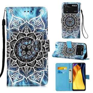 For Xiaomi Poco M4 Pro 4G Colored Drawing Plain Weave Leather Phone Case(Undersea Mandala)