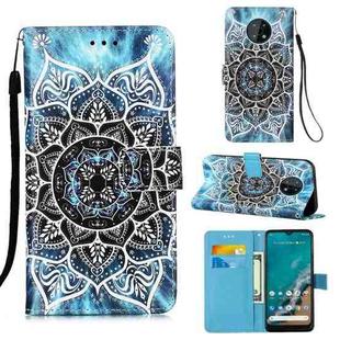 For Nokia G50 Colored Drawing Plain Weave Leather Phone Case(Undersea Mandala)