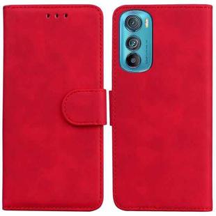 For Motorola Edge 30 Skin Feel Pure Color Flip Leather Phone Case(Red)