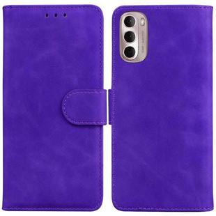 For Motorola Moto G Stylus 4G 2022 Skin Feel Pure Color Flip Leather Phone Case(Purple)