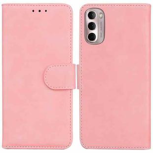 For Motorola Moto G Stylus 4G 2022 Skin Feel Pure Color Flip Leather Phone Case(Pink)