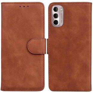 For Motorola Moto G Stylus 4G 2022 Skin Feel Pure Color Flip Leather Phone Case(Brown)