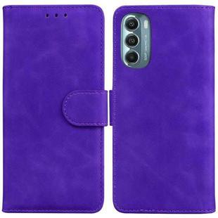 For Motorola Moto G Stylus 5G 2022 Skin Feel Pure Color Flip Leather Phone Case(Purple)