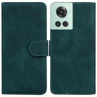 For OnePlus 10R / Ace Skin Feel Pure Color Flip Leather Phone Case(Green)