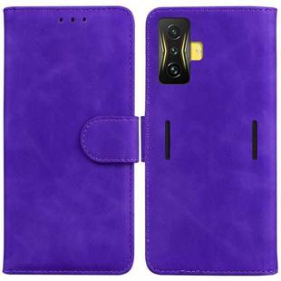 For Xiaomi Poco F4 GT / Redmi K50 Gaming Skin Feel Pure Color Flip Leather Phone Case(Purple)