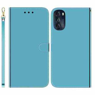 For Motorola Moto G 2022 Imitated Mirror Surface Leather Phone Case(Blue)