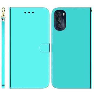 For Motorola Moto G 2022 Imitated Mirror Surface Leather Phone Case(Mint Green)