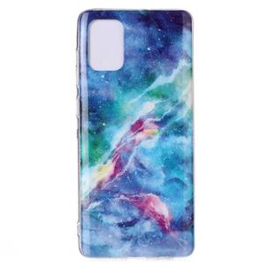 For Galaxy A51 Coloured Drawing Pattern IMD Workmanship Soft TPU Protective Case(Blue Sky)