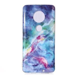 For Motorola Moto G7 Coloured Drawing Pattern IMD Workmanship Soft TPU Protective Case(Blue Sky)