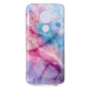 For Motorola Moto G7 Power Coloured Drawing Pattern IMD Workmanship Soft TPU Protective Case(Pink Sky)