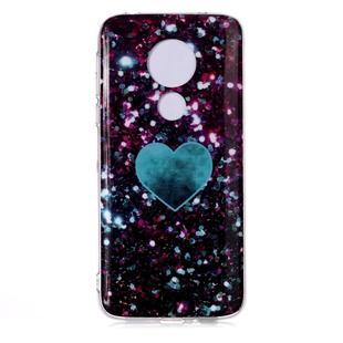 For Motorola Moto G7 Power Coloured Drawing Pattern IMD Workmanship Soft TPU Protective Case(Green Love)