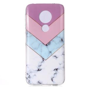 For Motorola Moto G7 Power Coloured Drawing Pattern IMD Workmanship Soft TPU Protective Case(Tricolor)