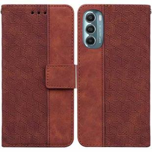 For Motorola Moto G Stylus 5G 2022 Geometric Embossed Leather Phone Case(Brown)