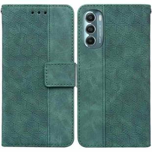 For Motorola Moto G Stylus 5G 2022 Geometric Embossed Leather Phone Case(Green)