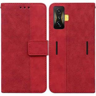 For Xiaomi Poco F4 GT / Redmi K50 Gaming Geometric Embossed Leather Phone Case(Red)