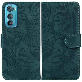 For Motorola Edge 30 Tiger Embossing Pattern Horizontal Flip Leather Phone Case(Green)