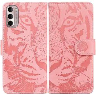 For Motorola Moto G Stylus 4G 2022 Tiger Embossing Pattern Horizontal Flip Leather Phone Case(Pink)