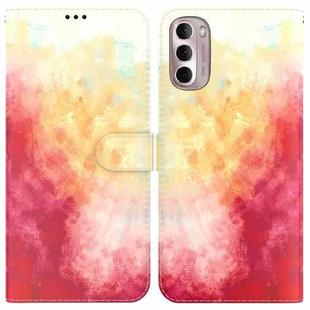 For Motorola Moto G Stylus 4G 2022 Watercolor Pattern Leather Phone Case(Spring Cherry)