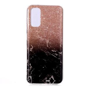 For Galaxy S20 Marble Pattern Soft TPU Protective Case(Black Gold)