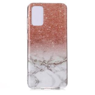 For Galaxy S20+ Marble Pattern Soft TPU Protective Case(White Gold)