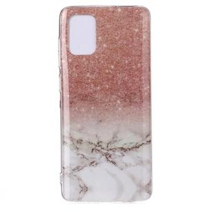 For Galaxy A51 Marble Pattern Soft TPU Protective Case(White Gold)