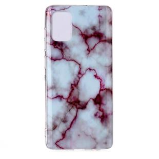 For Galaxy A71 Marble Pattern Soft TPU Protective Case(Red)