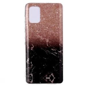 For Galaxy A71 Marble Pattern Soft TPU Protective Case(Black Gold)