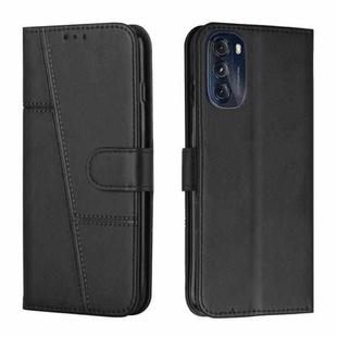 For Motorola Moto G 5G 2022 Stitching Calf Texture Buckle Leather Phone Case(Black)