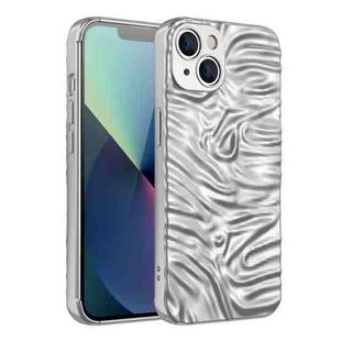 Wave Electroplating TPU Phone Case For iPhone 13(Matte Silver)