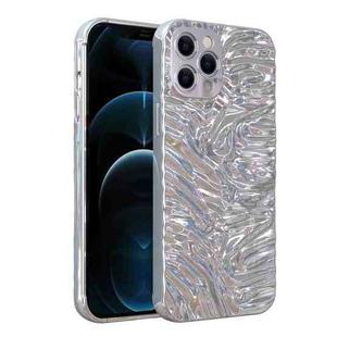 Wave Electroplating TPU Phone Case For iPhone 12 Pro(Glossy Silver)