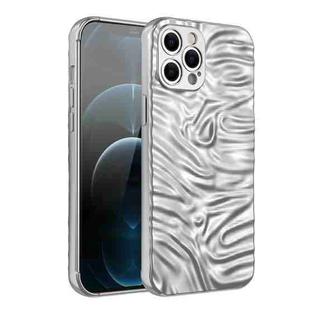 Wave Electroplating TPU Phone Case For iPhone 12 Pro Max(Matte Silver)