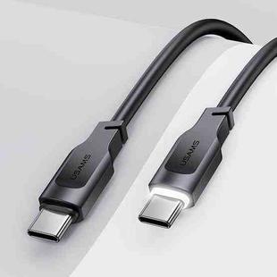 USAMS US-SJ567 Type-C/USB-C to Type-C/USB-C PD 100W Fast Charing Data Cable with Light, Length: 1.2m(Black)