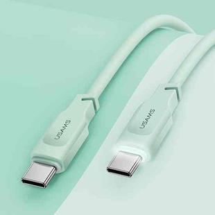 USAMS US-SJ567 Type-C/USB-C to Type-C/USB-C PD 100W Fast Charing Data Cable with Light, Length: 1.2m(Green)