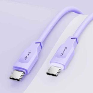 USAMS US-SJ567 Type-C/USB-C to Type-C/USB-C PD 100W Fast Charing Data Cable with Light, Length: 1.2m(Purple)