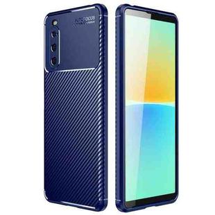 For Sony Xperia 10 IV Carbon Fiber Texture Shockproof TPU Phone Case(Blue)