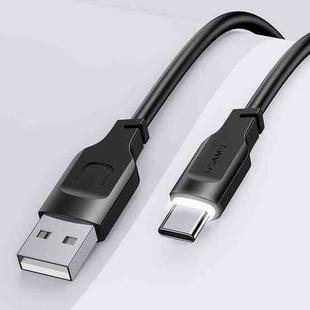 USAMS US-SJ568 6A Type-C / USB-C Fast Charing Data Cable with Light, Length: 1.2m(Black)