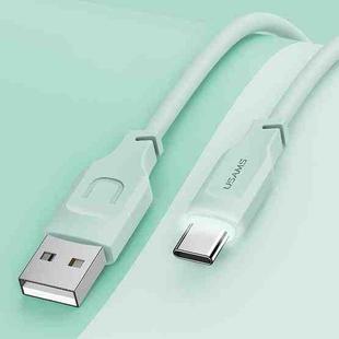 USAMS US-SJ568 6A Type-C / USB-C Fast Charing Data Cable with Light, Length: 1.2m(Green)