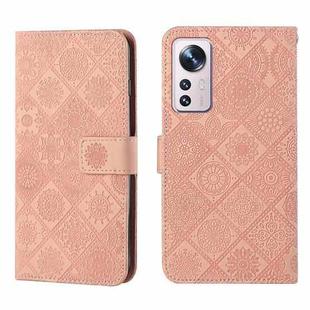 For Xiaomi 12 Lite Ethnic Style Embossed Pattern Leather Phone Case(Pink)